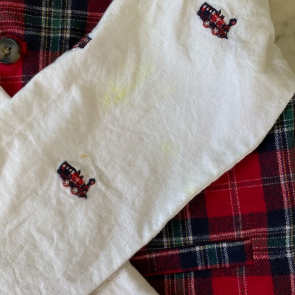 Janie and Jack Red Plaid Button Down Shirt with Vest - Picture 8 of 9